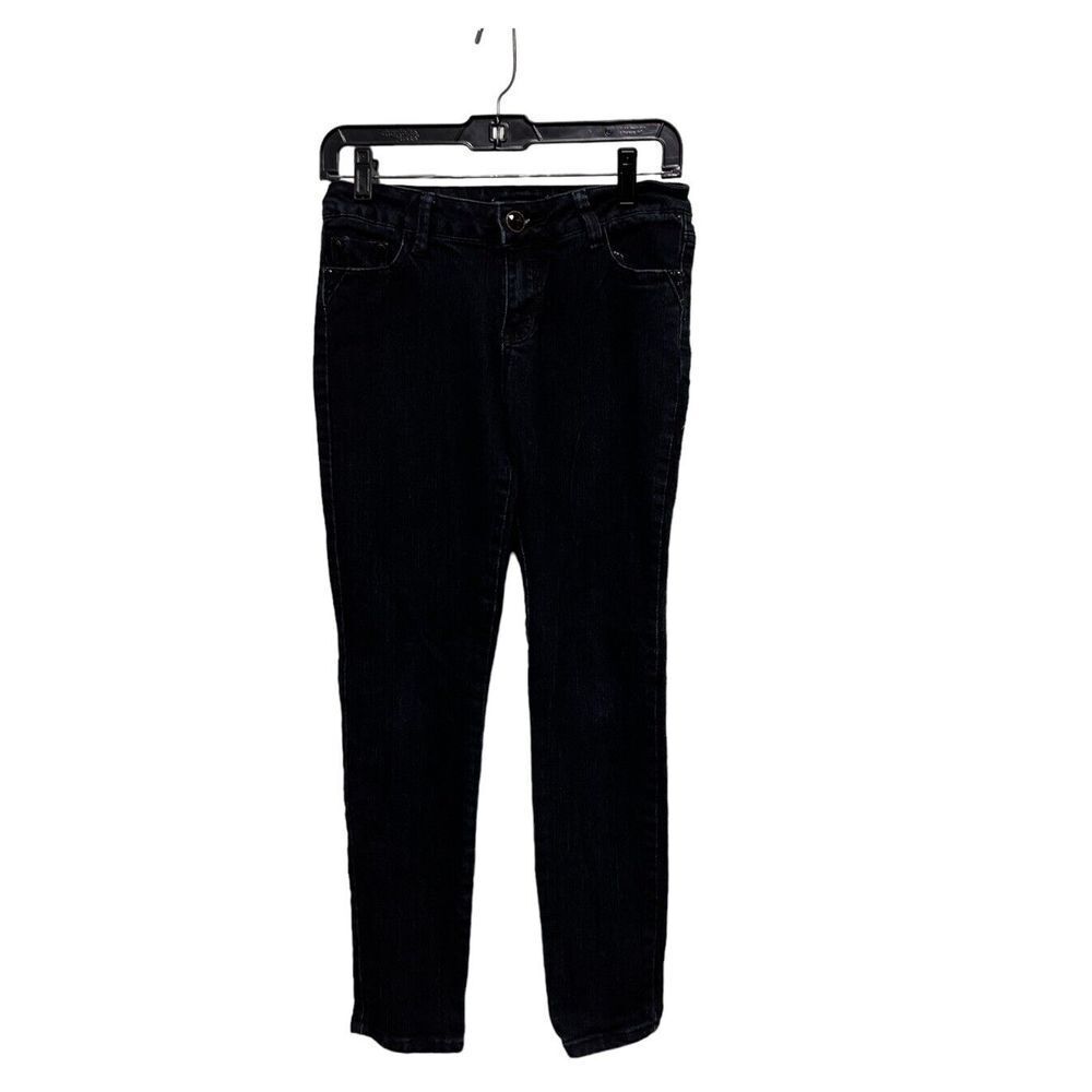 Bongo Girls Size 14 Dark Wash Black Skinny Jeans Studded Pockets Stretch‎ Denim